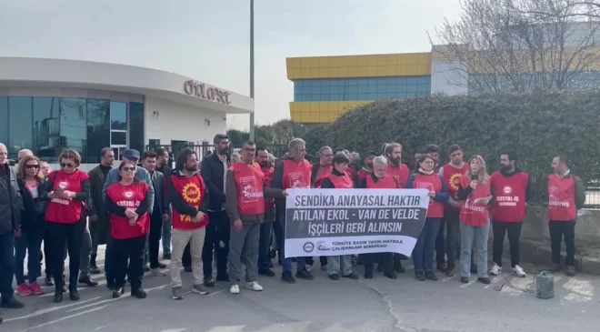 Ekol Ofset’te işten çıkarılan işçiler için eylem yapıldı